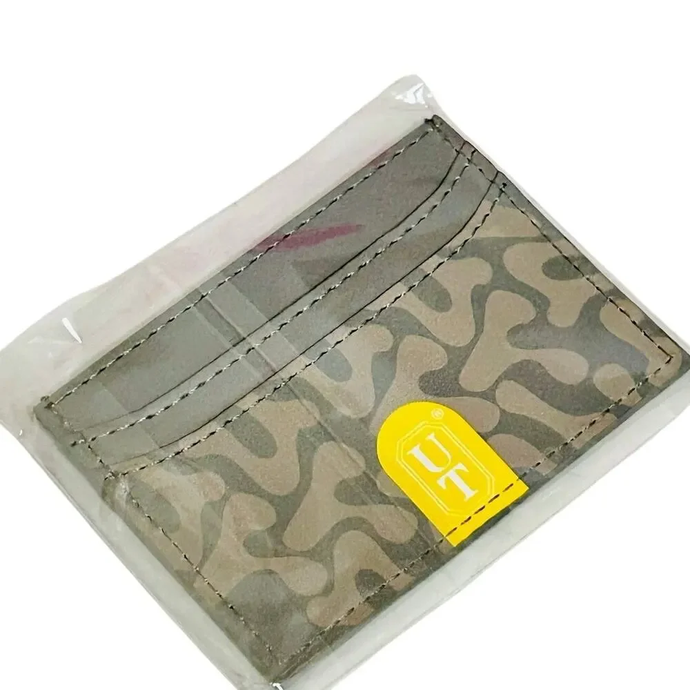 NWT Slim Card Holder Wallet Gray Camo Card Case RFID Style Minimalist Wallet